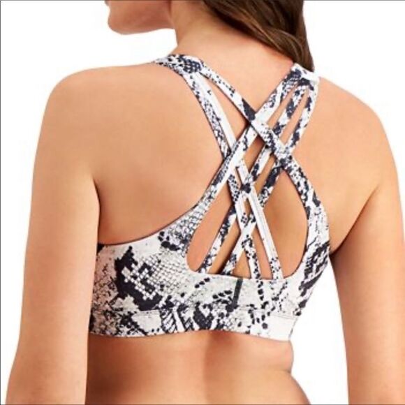 2 Piece Set Snake Print Cropped Leggings & Matching Sports Bra - Picture 4 of 5